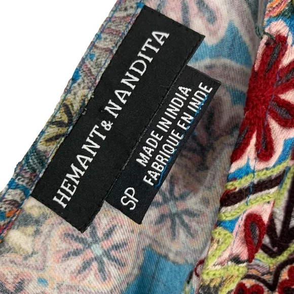 Anthropologie Hemant & Nandita Zarna Maxi Dress Teal S - Picture 9 of 15